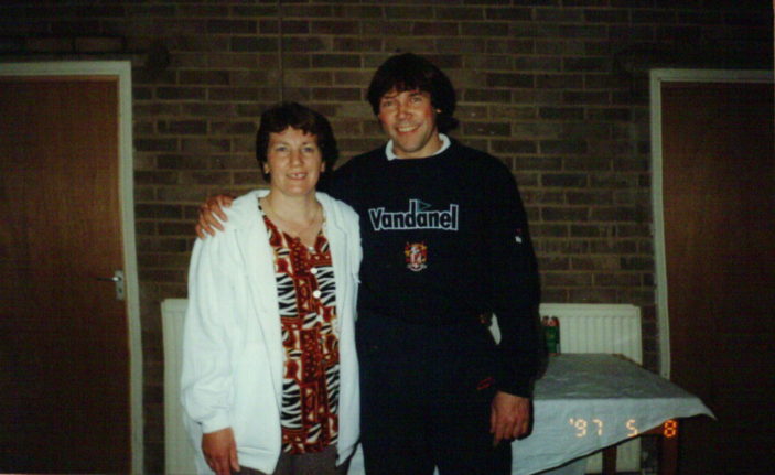 Gill Baldwin with Des Gallagher, Goalkeeper
